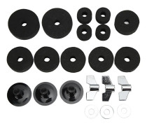 21 st Cymbal Ersättningstillbehör Filtar Hylsor Vingmuttrar Brickor för Hi Hat Koppling Svart