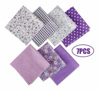 [LCS] Bomullstyg lapptäcke bunt 7PCS-25*25cm Purple