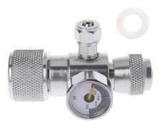 Kompakt CO2 Tryckmätare Regulator Manometer Över 1500PSI Cylinderreducerare