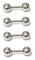 4 st Tunna barbell i 316L kirurgiskt stål, 1,2mm tjock