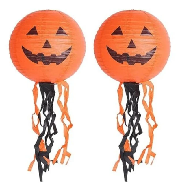 Halloween Pumpa Papperslykta Halloween Pumpa Papperslyktor Hängande Papperslykta Set för Halloween Party Dekoration 25CM