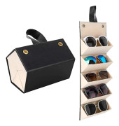 Sunglasses Organizer With 5 Slots, Travel Glasses Case Storage Portable Sunglasses Storage Case For Women Men