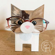 [LCS] Juldekoration Djurglasögonram Hemmakontorsdekoration Skrivbordsglasögonhållare Jul Kreativ Dekorationspresent Cat