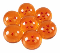Akryl Kristallkula 7 Stjärnor med Presentförpackning Sju Stjärnor Akryl Lek Orange Kristallkula Set för Cosplay, Dekoration(4.2CM)