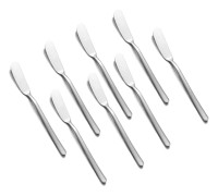 Ostkniv, klassisk spridarkniv i rostfritt stål (för ost, gelé, sylt och desserter), set med 8 förrättsknivar.
