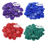 400 Stycken Plast Pokerchips Spelmarker 4 Färger Räknarkort, 1 (LGL) As Shown A