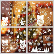 Jul Fönsterklistermärken Dekorationer för Glasfönster Vinterklistermärken Snöflingor Juldekorationer Jul Fönsterklistermärken 9 Ark