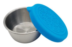 50ml Såsbehållare Läcksäker Återanvändbar Förpackning Såser Rostfritt Stål Dippsås Kopp Med Silikonlock För Matlåda Blue