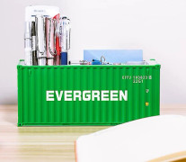 20ft Mini Fraktbehållare Modell Leksaker Lastbehållare Maritimo Diecast Container Fartyg Box Pennhållare Kontorsgåvor Anpassad Logotyp EMC 30 Pen holder