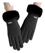 Vinterhandskar för kvinnor, varma, fleecefodrade, stretchiga, tjocka