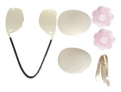 Deep Bra Kit Push-Up Frontless BH BraNipple Patch Underkläder Aprikos