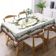 1 st Polyester Duksduk Jultema Täcke Tall Gyllene Klocka Mönster Duksduk Jul Atmosfärisk Bord Dekoration Duksduk 280