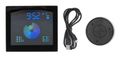 5in Väggduschklocka Digital Timer Alarm Temperatur Fuktighet Display Vattentät för Hem BadrumSvart
