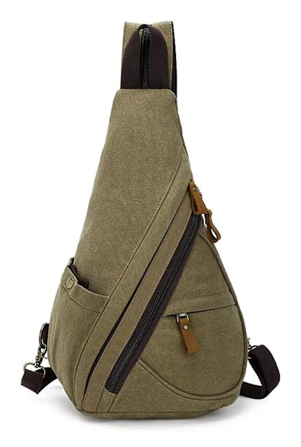 Unisex Bröstväska Herr Dam Ryggsäck Sling Bag Canvas Axelväska Satchel Crossbody Väska För Affärer Universitet Skola Cykling Camping Resa Dag