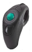 Linkrunning Bärbar finger handhållen trådlös Ambidextrous Trackball Mouse svart 11*6*5cm