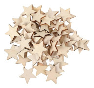 300 st Obehandlade Trä Stjärnformer Trästjärnor för Målning och Kreativa Projekt för DIY Hantverk Tomma Träskivor för Jul Bröllopsfest Dekoration Beige 2.50X2.50X0.20CM