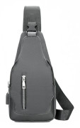 Slingväska Crossbody Sling Ryggsäck Med Usb Laddningsport, Vattenavvisande Axelväska Utomhus - Snngv（grå）