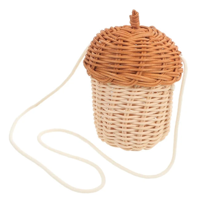 Handgjord Dekorativ Förvaringskorg för Pojkar och Flickor Rattan Tallkotte Vävd Väska