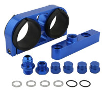 Aluminium Twin Dual Dubbel 044 910 125 984 60mm Bränslepump Utloppsgrenrör med monteringsfäste för Automotive Universal