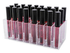 Läppglanshållare Organizer, Lipgloss Display Case Box, 24 utrymmen Klar akryl Makeup Organizer