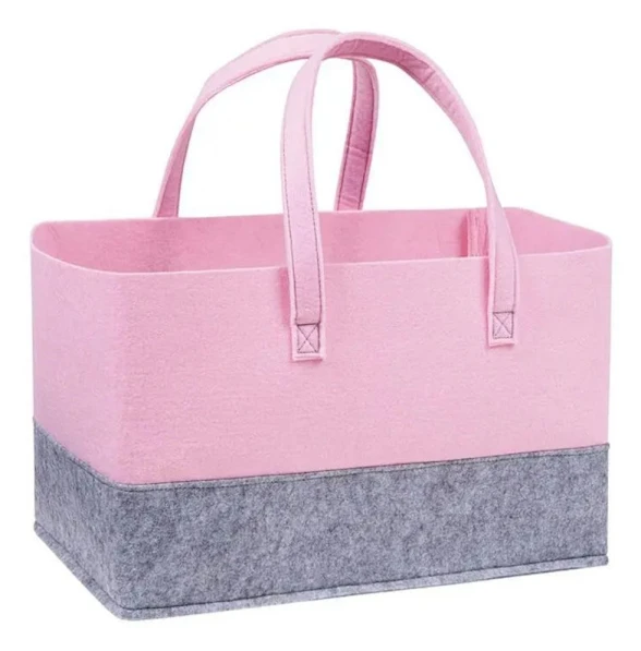 Filtväska Handväska GRÅ&ROSA Grey&Pink