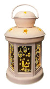 Ramadan Dekoration Lykta LED-lampor Eid Mubarak Prydnader Islam Muslimsk Festtillbehör Eid Al Adha Ramadan Kareem White