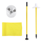 Golf Putting Green Träningskopp Flagga Pinne Avtagbar 2 Delar Gul