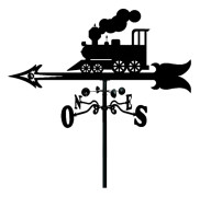 Vindflöjel med takdesign, retro lokomotiv, metall, hållbar, vindriktningsindikator, vindflöjel med rostskyddsbeläggning, trädgårdsdekoration