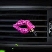 Car Air Outlet Aromaterapi Clip Rhinestone Red Lips Clips ROSE Rose red