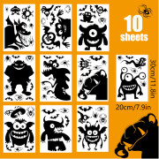 Halloween-dekorationer, 10-pack, Halloween-fönsterdekaler, Häxslott-fönsterdekaler