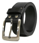 Svart 35mm jeansbälte i kalvläder 95 cm (midjemått)