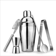 Tillverkare 304 rostfritt stål bartender set vinset 5-delars set 550 bartender shaker shaker silver