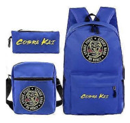 3-pack Cobra Kai Ryggsäckar för Barn Skolväska Casual Ryggsäckar Tryck Ryggsäck för Tonåringar Flickor Pojkar Reseväska (27)