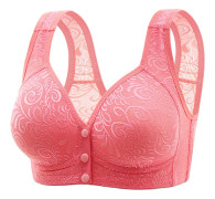 Dambhs med knäppning framtill, sömlösa, ren bomull, mjuk kupa Pink 38/85