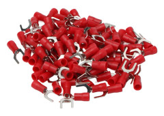 100 st Isolerade Gaffelterminaler Koppar PVC U-typ Trådanslutning Elektrisk Krympterminal 16-14AWG