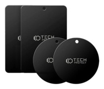 Tech-Protect Metallplattor till Magnetiska Hållare - 4 St... Svart