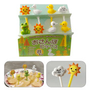 8st Djursolkaka Fruktgaffel Plast Mini Cartoon Kid