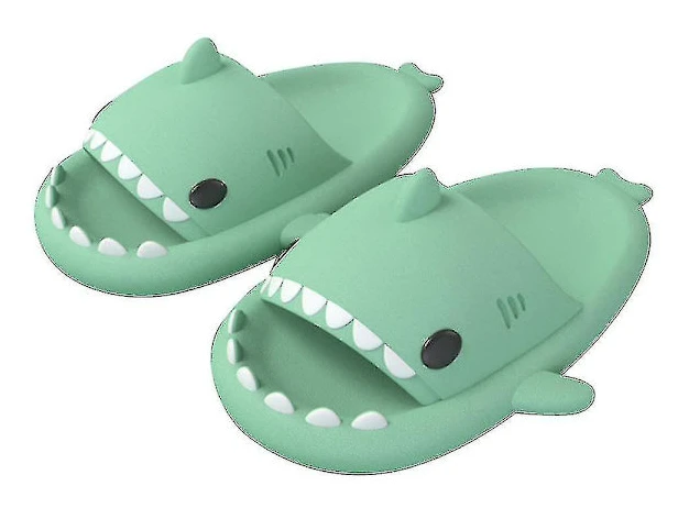 Mode för män och kvinnor Hajtofflor Halkfria sandaler med öppen tå Strandtofflor Söta hajtofflor CNMR Light green 42-43