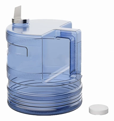Livsmedelsgodkänd plastflaska med ergonomiskt handtag 1 gallon destillationsbehållare