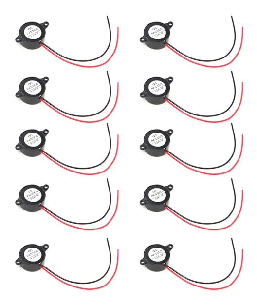 10 st Hög Decibel Piezo Summer för Utbildningskrets 87dB SFM-20B 2312 Typ