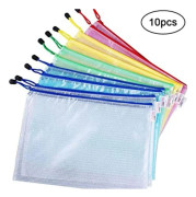 Dragkedja ficka, 10 A4 dragkedja fickor, mesh dragkedja ficka KLB