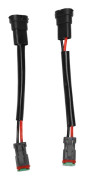 2pcs DT Female to H11 Male Conversion Wiring Harness Adapter Waterproof for LED Work Light Bar