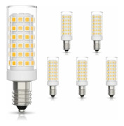 6-pack E14 LED-lampa 9W motsvarande halogen 75W, varmvit 3000k icke-dimmbar 360 strålvinkel för köksfläkt sänglampa (FMY)