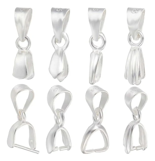 1 Förpackning 8st Isplock Nypbyglar Sterling Silver 4 Stilar Berlocker Lås Hänge Kontakt
