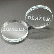 Nya modeller 1 st Faux Crystal Poker Dealer Button, Klar Glas Poker Dealer, Pokerspeltillbehör
