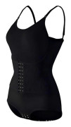 Osynlig midjetränare shapewear bodysuit för damer, osynlig under kläder, justerbara remmar, magstöd, underkläder, vit XL, XL, svart