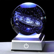 8 cm K9 Kristall 3D Solsystem Klot, Utskuret Solsystem Stjärnplanet Modell Ornament, Vetenskaplig Kosmisk Astronomi G...-FD-