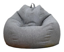 Extra Stor Bönpåse Stol Soffaöverdrag Inomhus Lazy Lounger För Vuxna Barn Grå 80x90cm