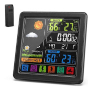 Väderstationer Termometer Hygrometer Sensor Digital Monitor Full Touchscreen Trådlös Väderklocka