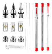 10-delars Airbrushmunstycke, Nålsats med Nyckel, Ersättningsdelar för Airbrush